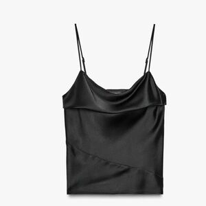 NWT Zara Black Satin  Top